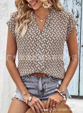 ditsy floral print notched neck casual for spring summer