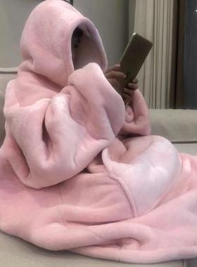 new winter hooded pocket blankets bathrobe women men warm