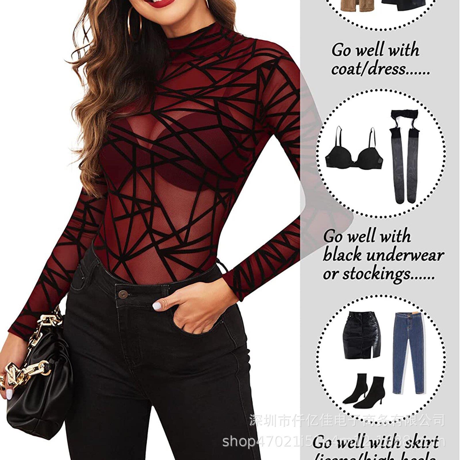mesh shirt tops female tops women elegant korean crop sexy