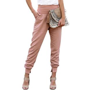 slit waist trousers bottoms Womens with nine color point