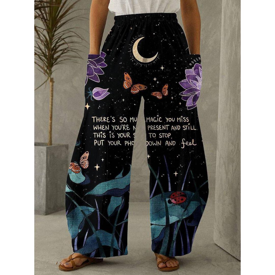 christmas baggy tree high leg pants print womens sweatpants