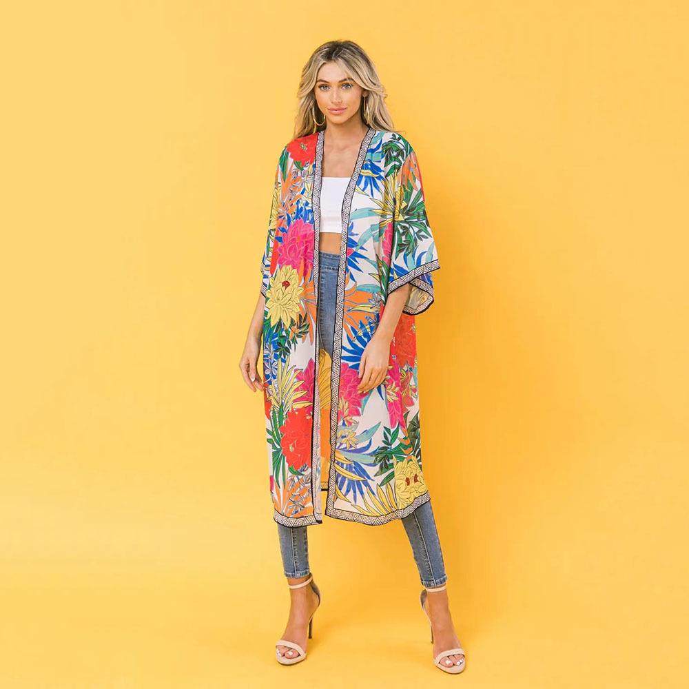 Jacket Bikini Shirt Protection Sun Cardigan Holiday Kimono