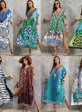 outer seaside bikini beach protection long loose shirt sun