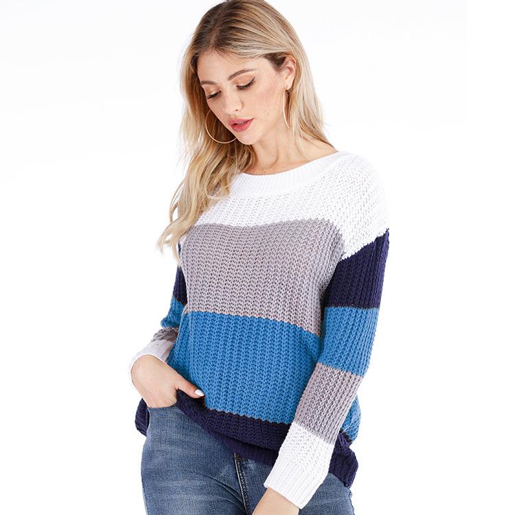 women sweater autumn winter ribbed loose jumper and