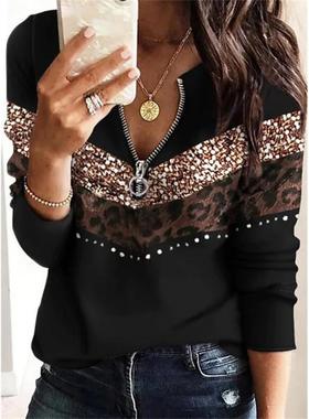 two piece sets women outifits autumn contrast sequins