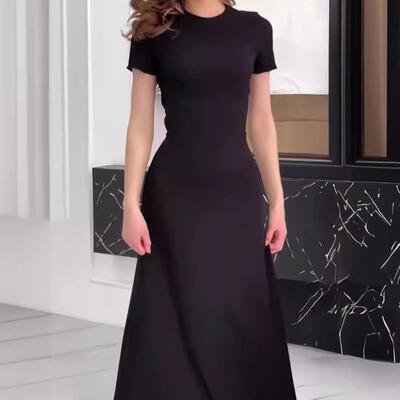 Black long dress for women slim and sexy hip-hugging