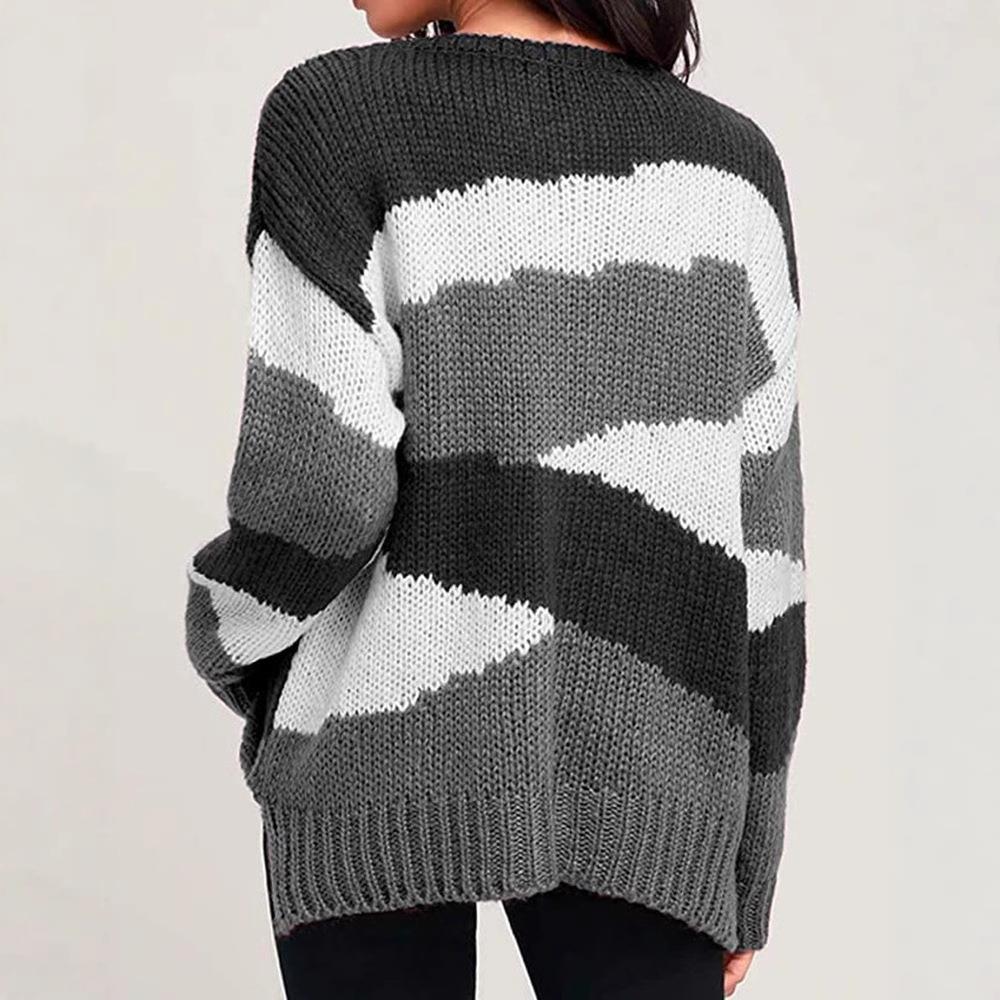 matching womens sweater irregular color pullover women