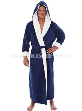men casual kimono bathrobe winter spring flannel long robe