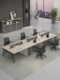 办公桌椅组合简单 六座位甲板办公家具 现代办公桌工作人员站四