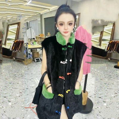 网红水貂毛2025年冬季皮草马甲