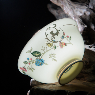 描金边米饭碗吃饭碗家用单个高档骨瓷创意小汤碗景德镇防烫高脚碗