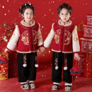 宝宝喜庆周岁礼服套装 过年服装 儿童加厚款 女童汉服男童拜年服冬季