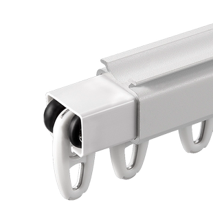 重型窗帘轨道静音顶装侧装单轨双轨窗帘杆道轨滑轨直轨滑轮轴承轮