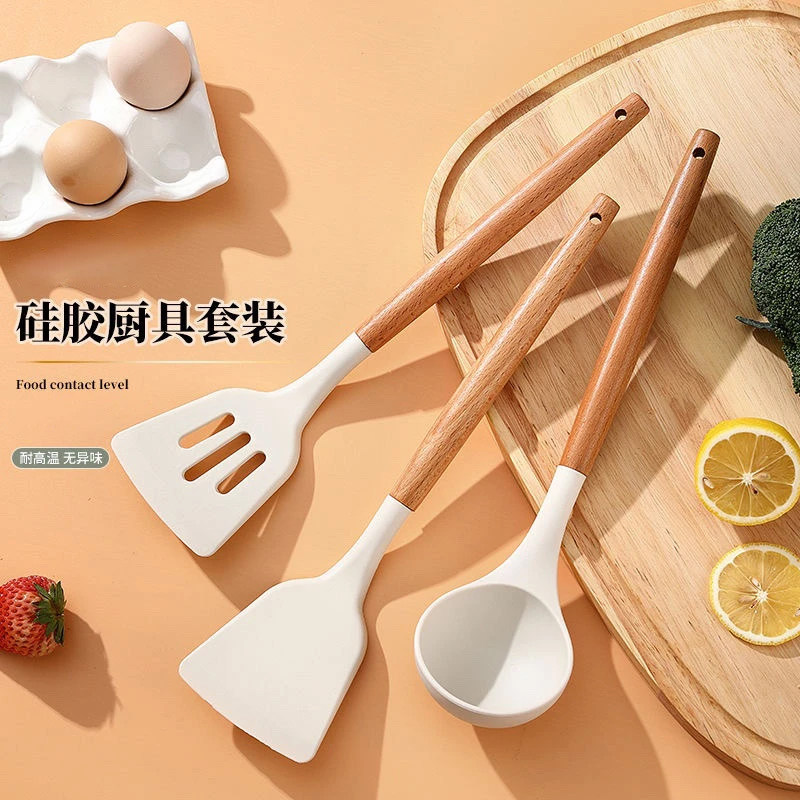 硅胶铲锅铲不粘锅专用炒菜铲子汤勺漏铲家用食品级耐高温厨具套装