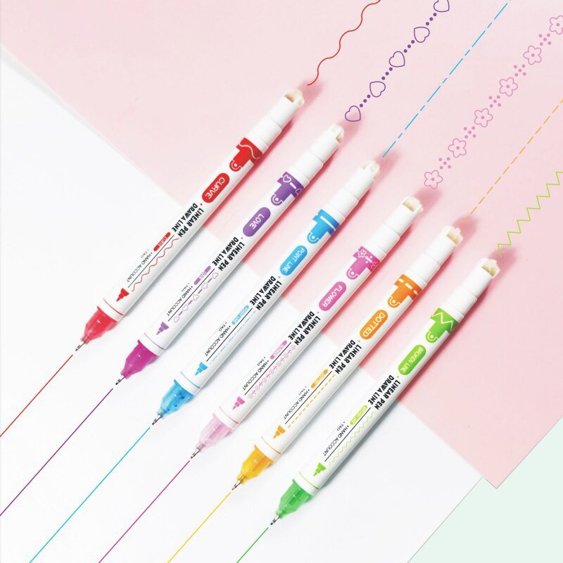 手账滚轮印花笔曲线荧光笔花型轮