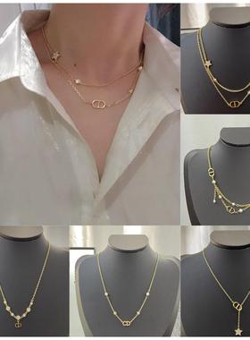 爆款cd项链多层锁骨链