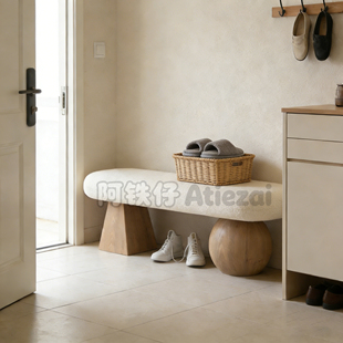 中古风换鞋凳家用入户门口穿鞋凳床尾凳实木试衣间长凳民宿长椅子