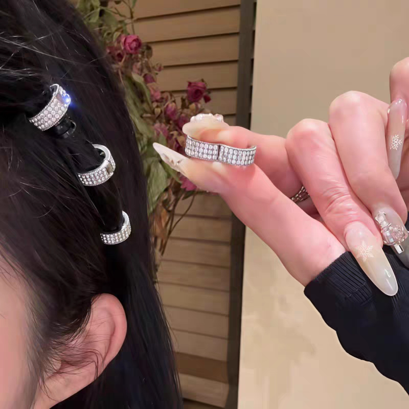 2025高级感圆形金属发扣刘海发夹女前额头发小夹子侧边夹碎发发卡