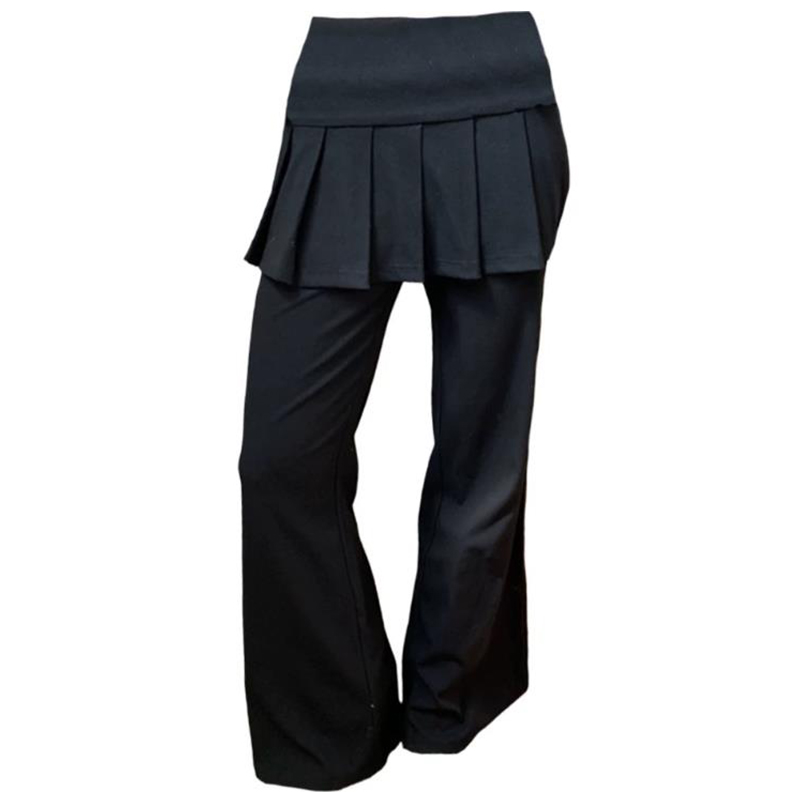 假两件叠穿微喇休闲裤女秋冬新款