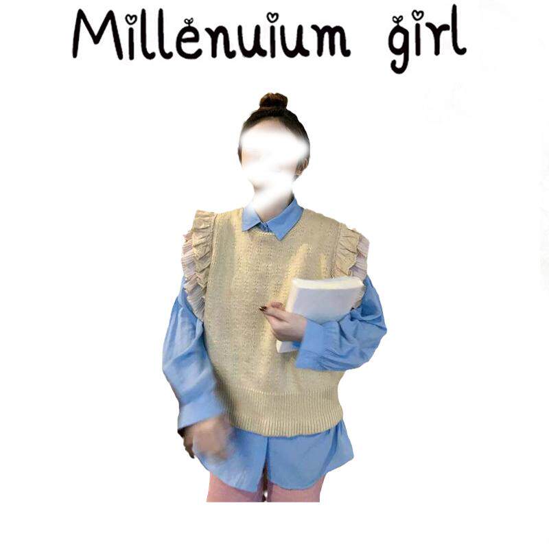 减龄甜美针织马甲背心女秋季韩版