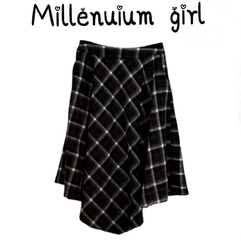 现货~好看时髦不规则格纹半身裙25秋冬新款今年流行爆款裙子长裙,女装/女士精品,半身裙,淘宝优惠券,粉丝福利购,淘宝优惠卷