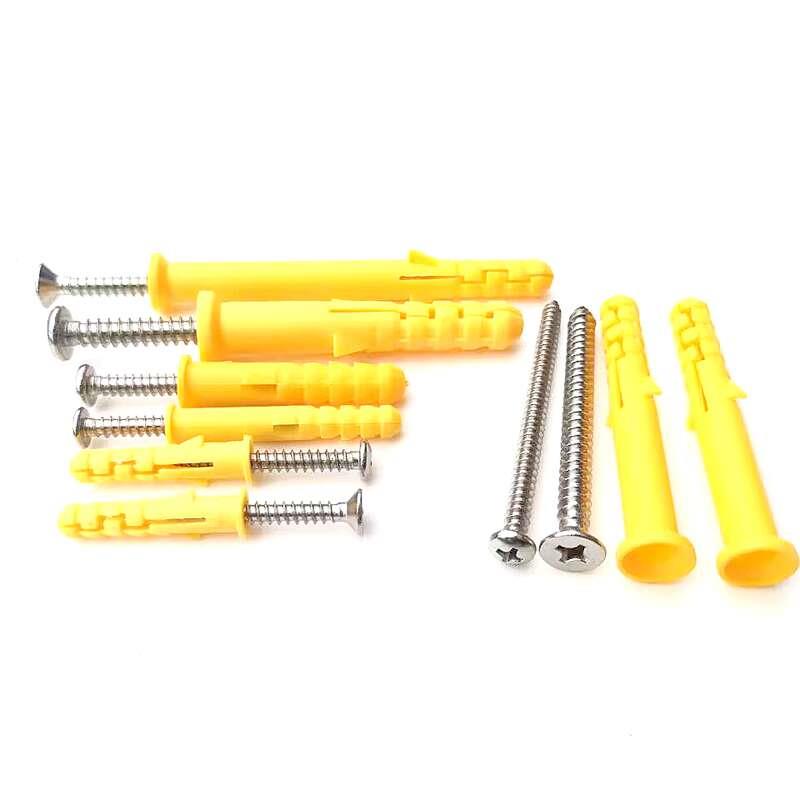小黄鱼塑料膨胀配圆头盘头不锈钢自攻螺丝6/8/10mm胀塞美固钉平头