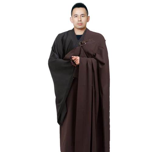 新款僧服居士海青缦衣搭衣受五戒曼衣五衣七衣男女款台湾麻纱了尘
