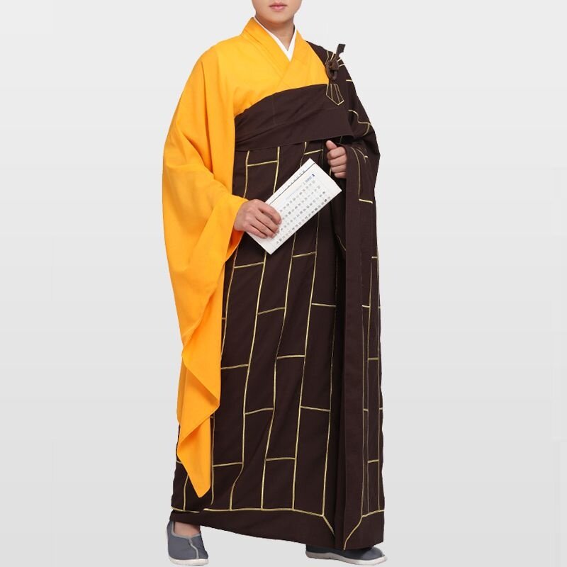 新款金边祖衣袈裟佛衣红色七忏衣僧服加沙和尚服搭衣法衣僧衣唐僧