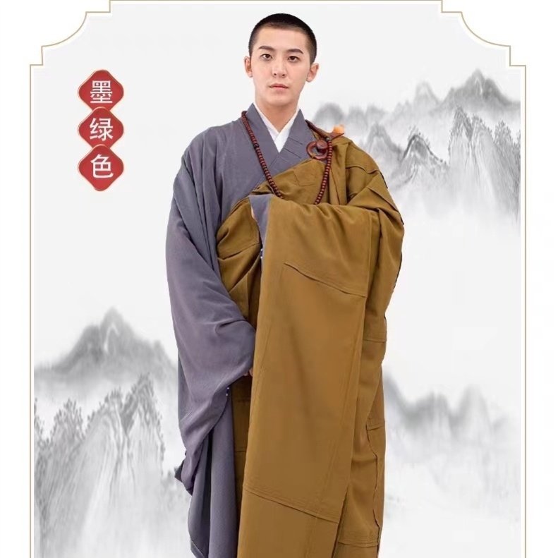 新款觉牌僧服海青台湾麻纱七衣僧装祖衣袈裟佛衣和尚衣出家人袈裟