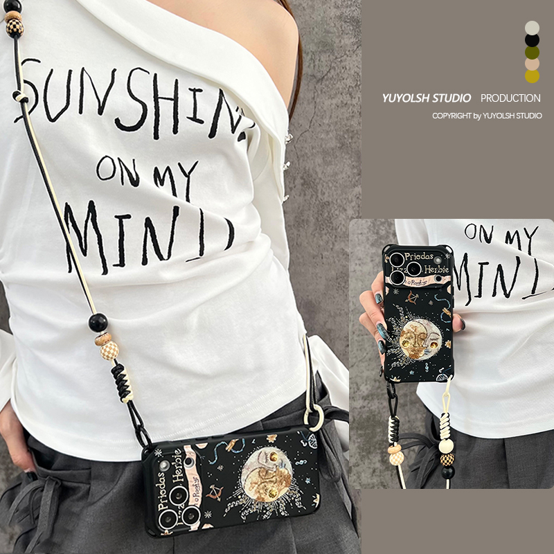 中古风太阳神手机壳斜挎手提挂绳