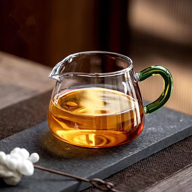 彩把高硼硅玻璃茶具公道杯茶海分