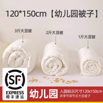 幼儿园a类大豆被儿童被子羽丝被120*150cm入园被芯春秋款四季通用