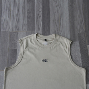 背心男重磅刺绣纯棉T恤 纯色圆领无袖 madness house夏季