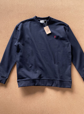 秋冬季beams effect日系复古刺绣圆领卫衣男打底衫上衣