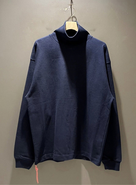 春秋季日系beams effect宽松保暖纯色长袖T恤男高领潮流打底衫