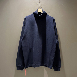 T恤男高领潮流打底衫 effect宽松保暖纯色长袖 日系beams 春秋季