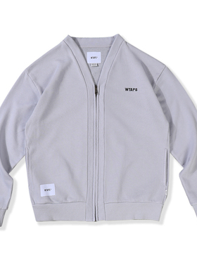 春秋季新款beams effect日式复古字母刺绣夹克男针织外套卫衣