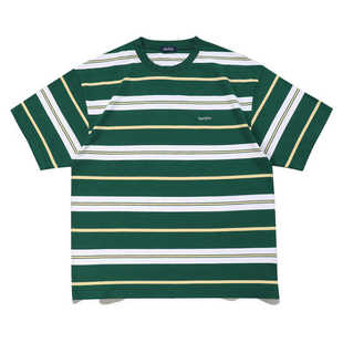 圆领纯棉刺绣短袖 日系条纹l短袖 T恤长谷川重磅男女t恤夏季