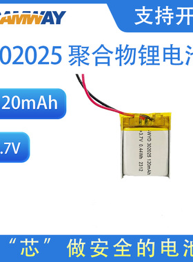 睿奕302025聚合物锂电池3.7V行车记录仪充电电池通用型蓝牙音箱