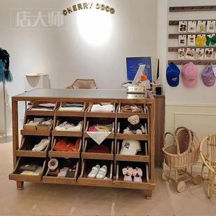 店饰品展柜 复古玻璃阶梯柜童装 店中岛柜展示柜收纳首饰柜台服装