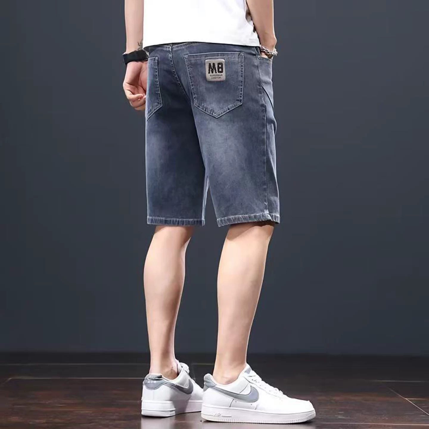 点击优选男裤户外夏季薄款牛仔短裤男士百搭宽松透气休闲五分中裤