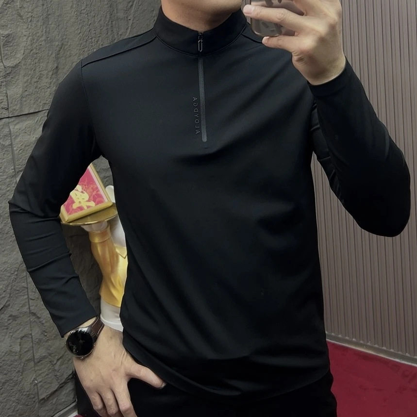 维乾男装专柜品质高级长袖上衣立领翻领休闲男士修身运动卫衣拉链