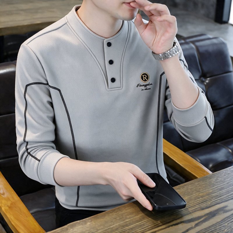 铂瑾轻奢男装休闲百搭青年男士卫衣秋季新款上衣加厚保暖打底衫潮
