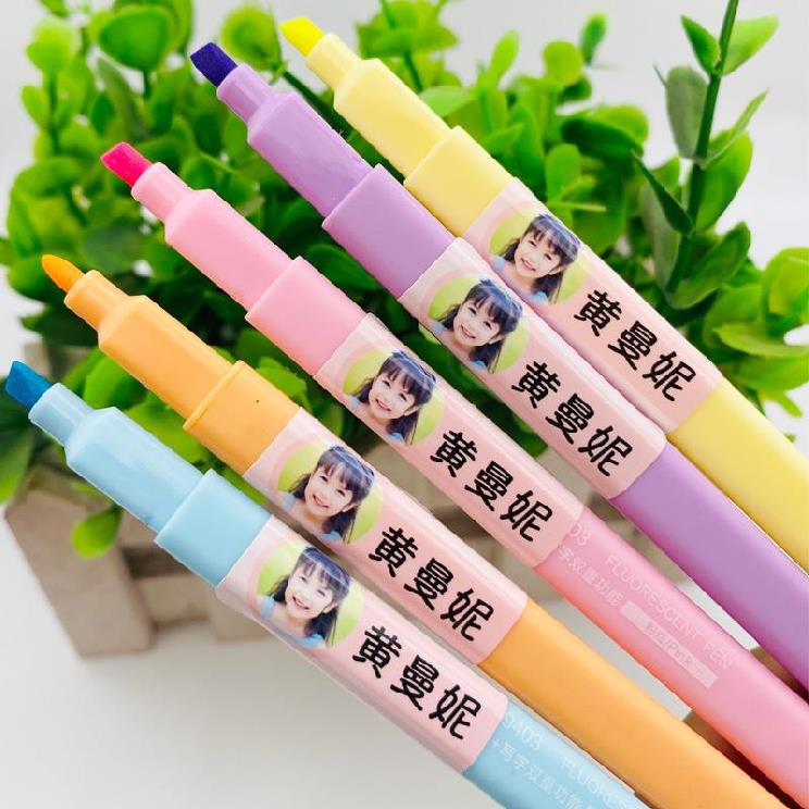 家庭成员卡通头像贴纸防水姓名贴开h学季幼儿儿童大头贴照片大