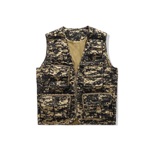 Outdoor fishing camouflage jacket 迷彩马甲男户外钓鱼摄影坎肩