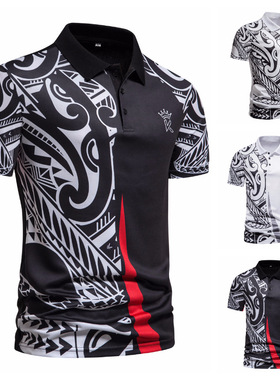 时尚翻领短袖POLO衫男POLO shirt with lapels and short sleeves