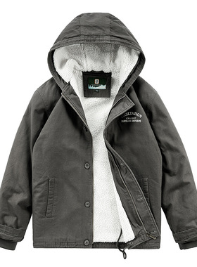 Heavy hooded cargojacket冬季外套户外防风连帽加绒加厚工装夹克