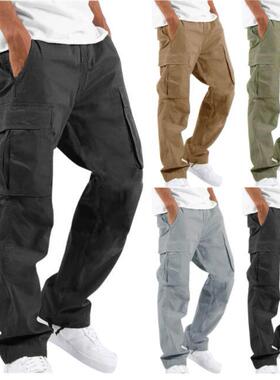 Drawstring pocket casual overalls 欧美宽松抽绳口袋休闲工装裤