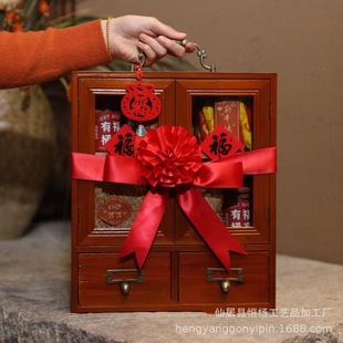 圣诞节平安夜25年提送礼盒实木收纳盒员工创意礼品礼物伴手包装