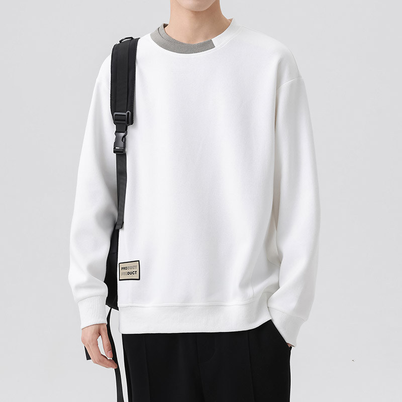 春秋新款大码卫衣男胖子圆领休闲长袖套头衫男士加肥加大上衣男装